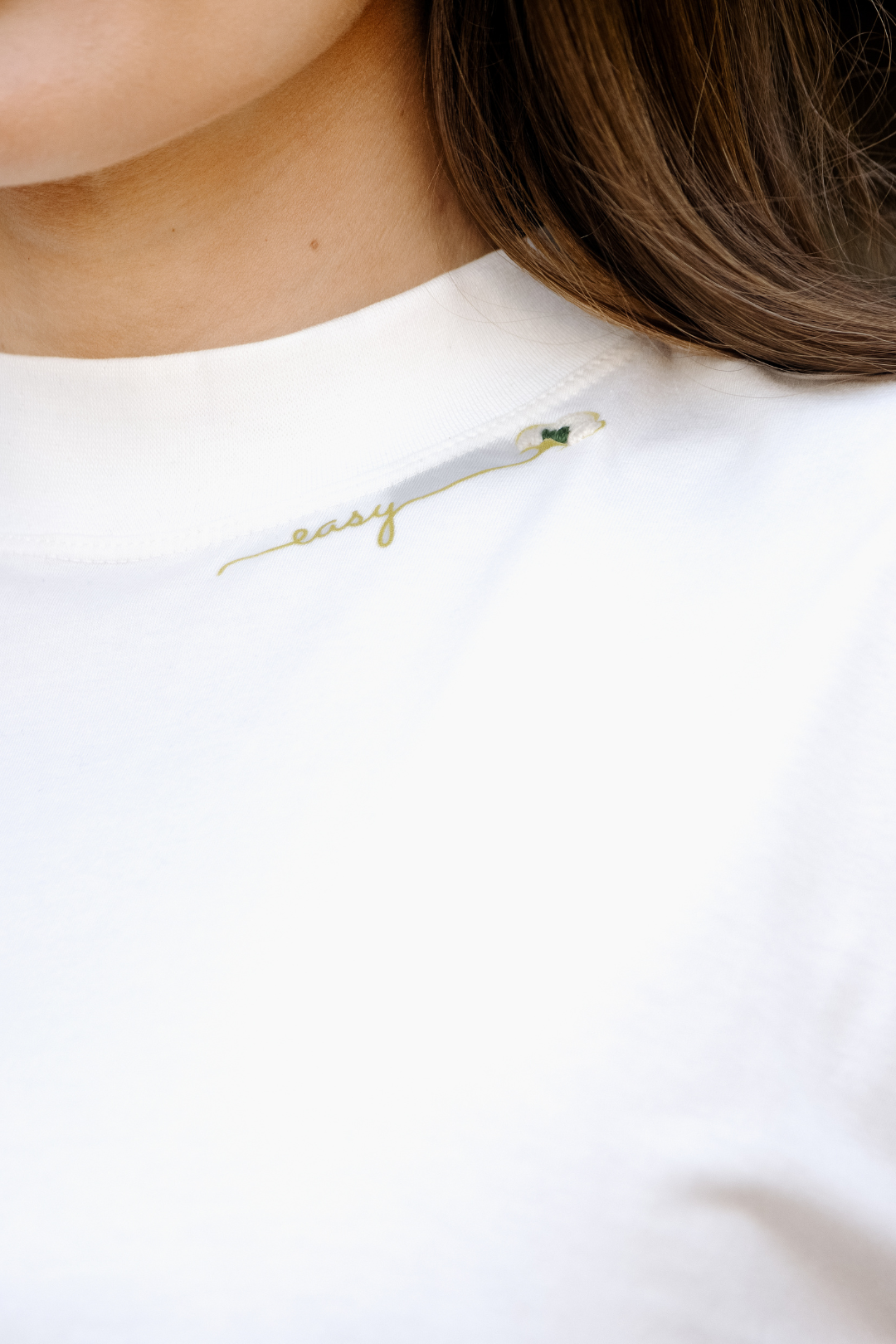 Camiseta Básica Easy Gola Alta Algodão Egípcio