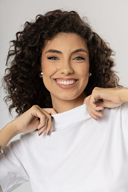 Camiseta Básica Easy Gola Alta Algodão Egípcio