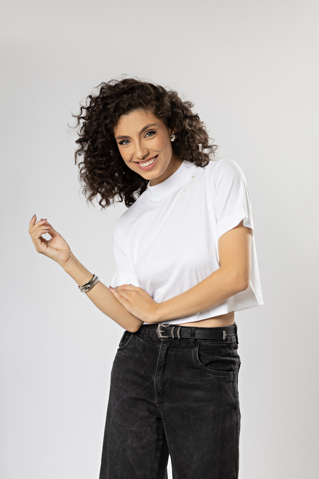 Camiseta Básica Easy Gola Alta Algodão Egípcio