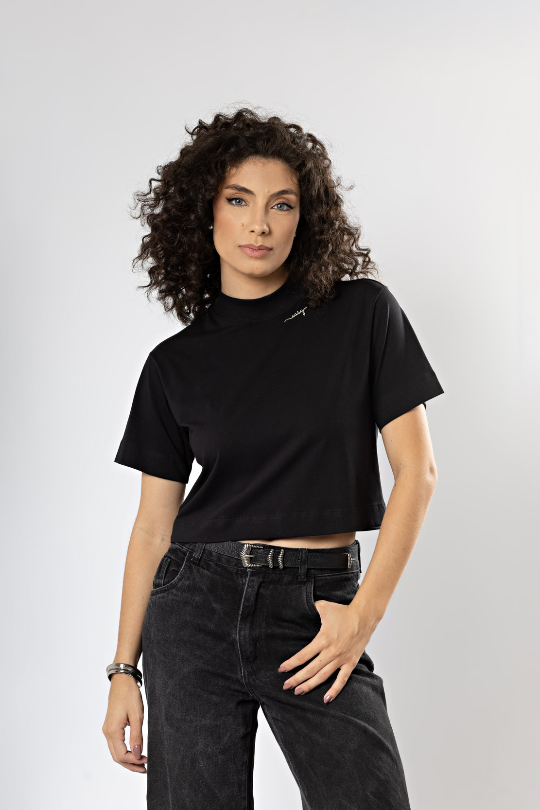 Camiseta Básica Easy Gola Alta Algodão Egípcio