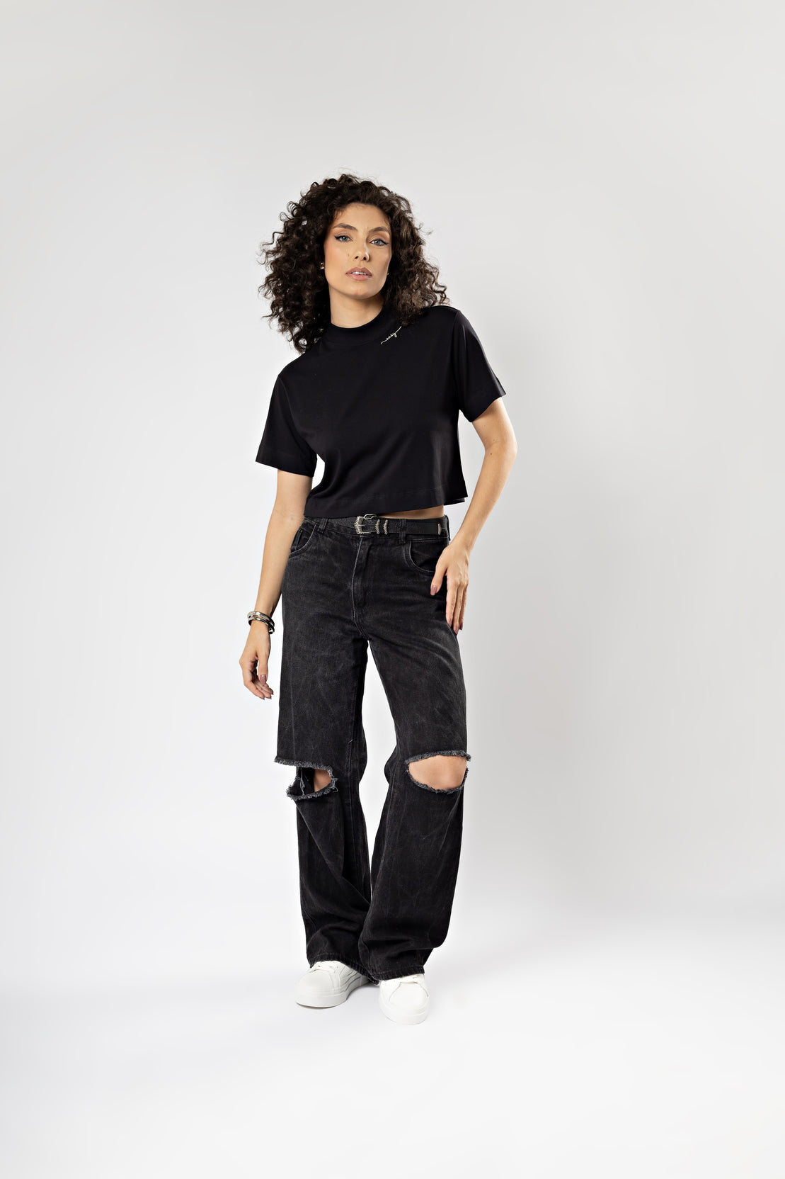Camiseta Básica Easy Gola Alta Algodão Egípcio