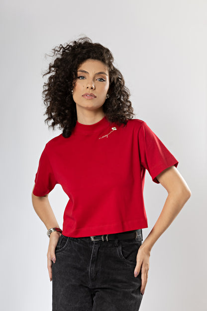 Camiseta Básica Easy Gola Alta Algodão Egípcio