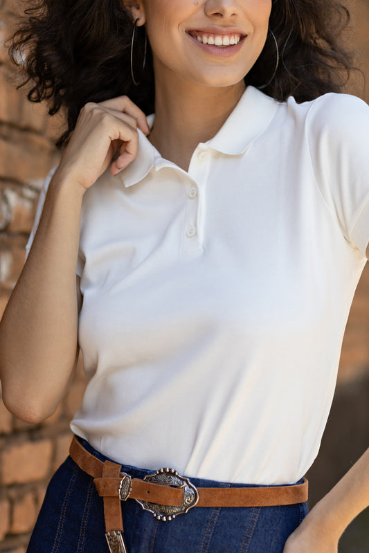 Camiseta Easy Gola Polo Suedine de Algodão Egípcio